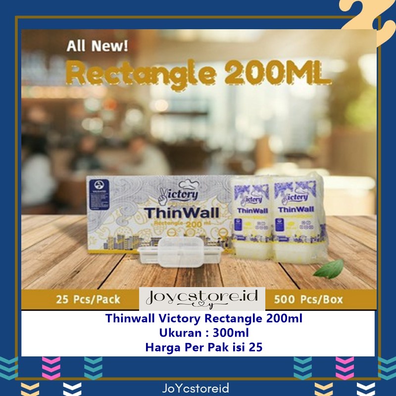 Thinwall Rectangle 200ml isi 25pcs/ Mangkok Plastik / Wadah Plastik / Wadah Sekali Pakai/ Wadah Food