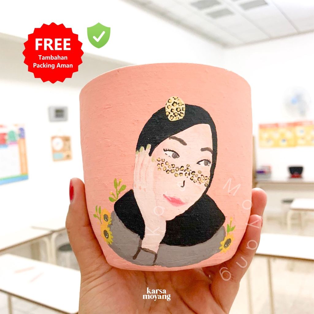 Pot Lukis Tanah Liat / Gerabah / Terracota - KARAKTER CUSTOM