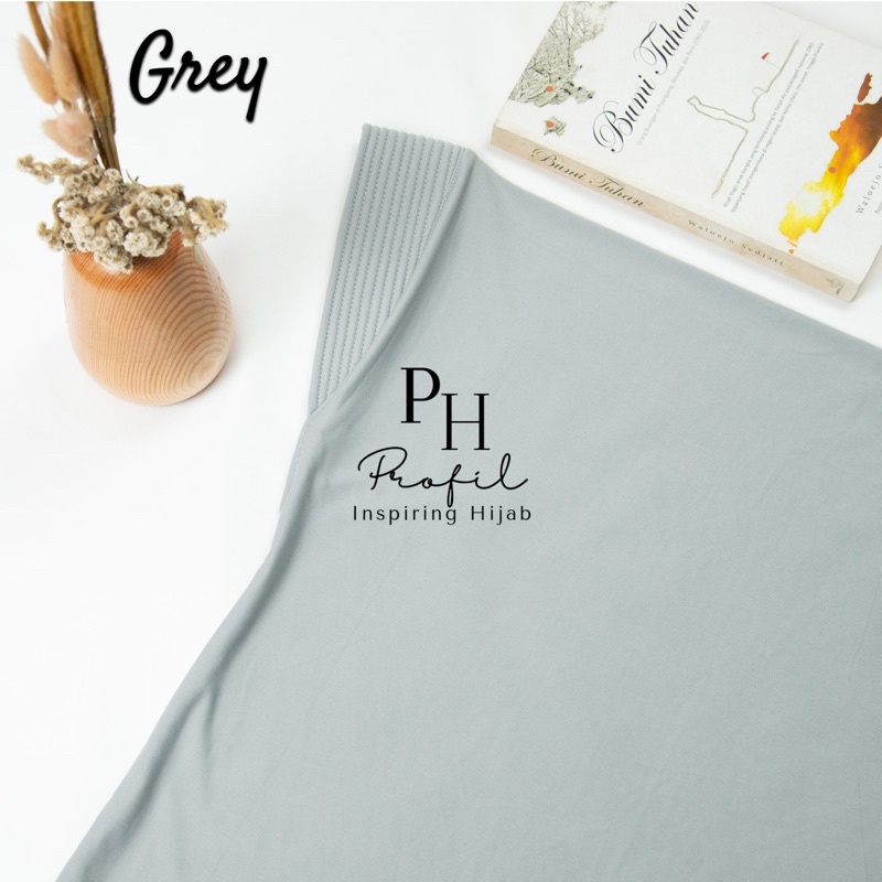 Jilbab Instan Bergo Hamidah Jersey Ukuran (XL) / Bergo Jersey Jumbo / Hijab jersey-Light Grey