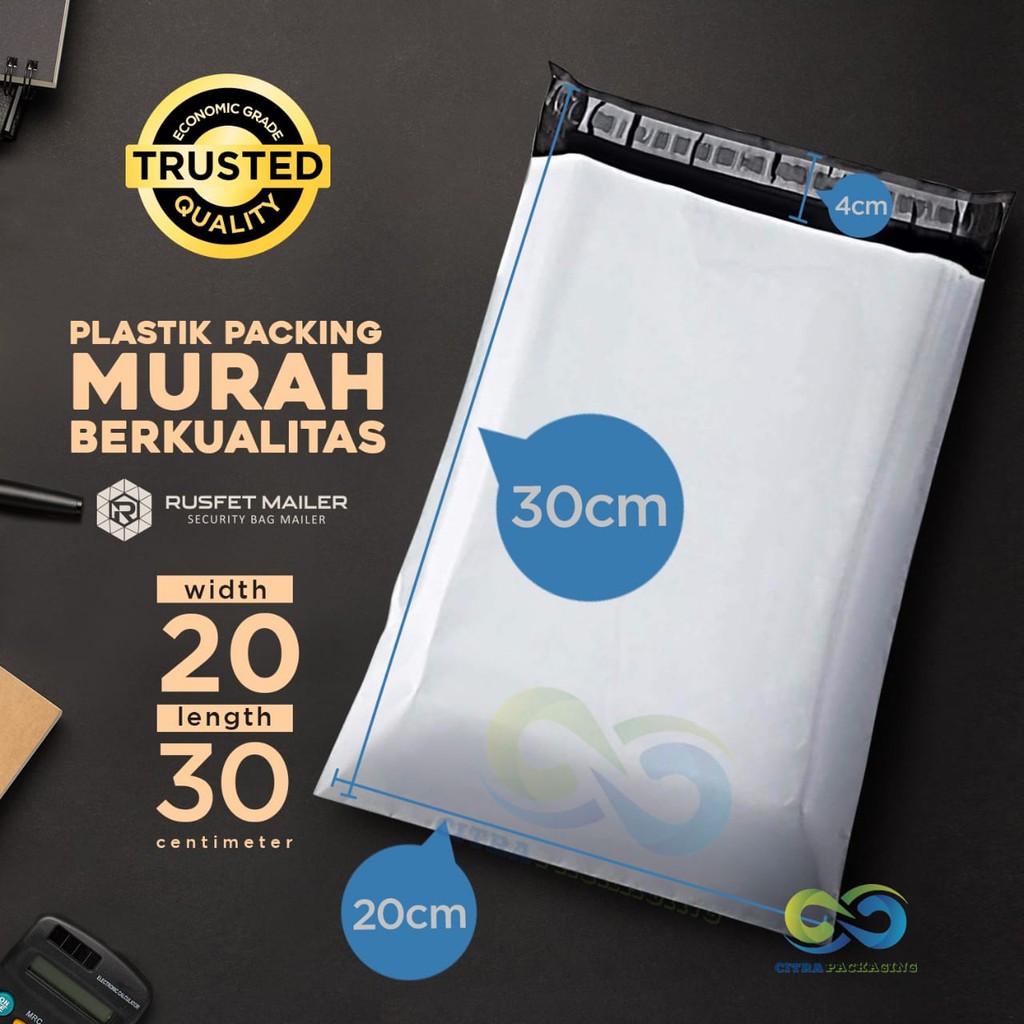 

InJO TERMURAH! POLYMAILER EKONOMIS 20 X 30 - AMPLOP PLASTIK PACKAGING ONLINE SHOP ISI 100LEMBAR