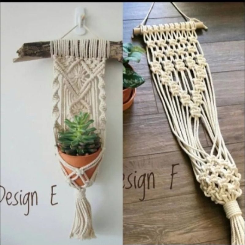 Macrame pot gantung dekorasi ruangan/hiasan dinding gantung/macrame dekorasi dinding/pajangan hiasan