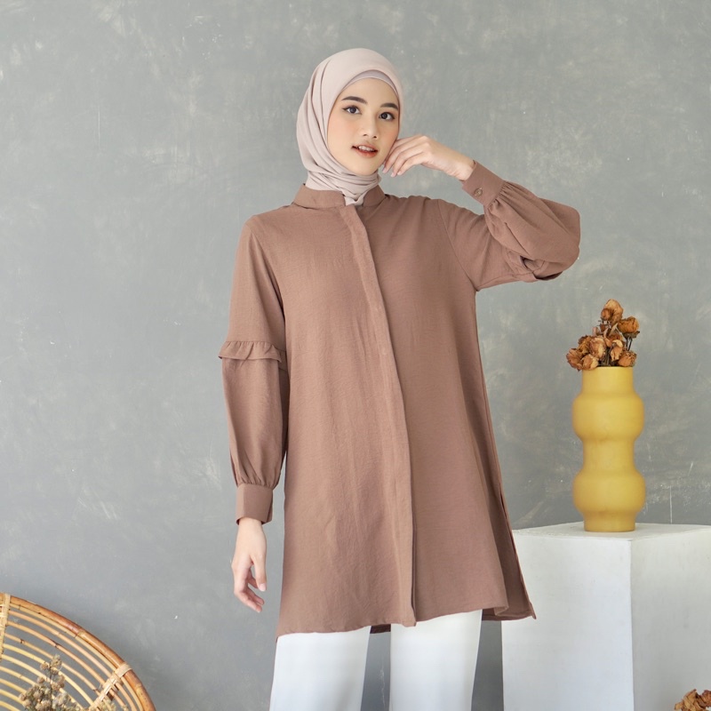 LZ 11- Pakaian tunik muslim busui wanita kemeja panjang muslimah atasan cewek remaja dewasa adem