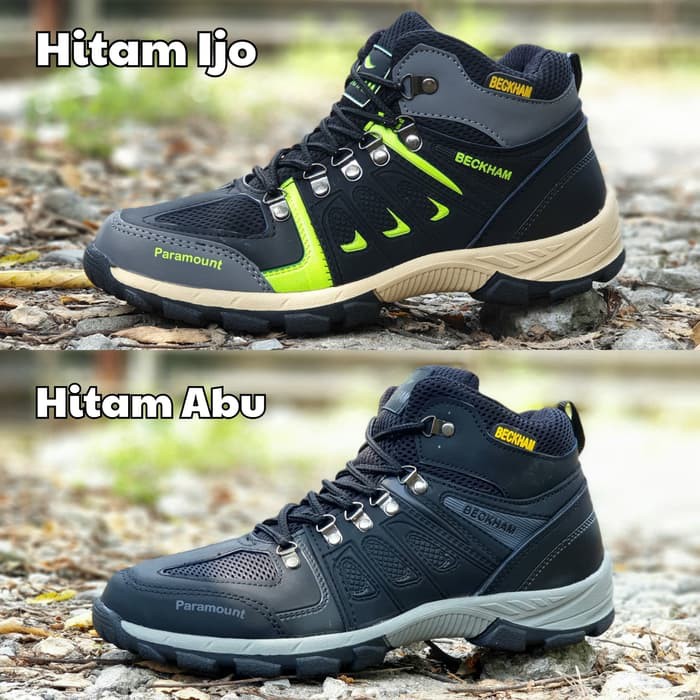 Sepatu Boots Gunung Outdoor Pria Beckham Paramount High - HITAM ABU