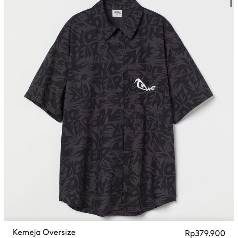 Kemeja Oversized  No FEAR X H&M original 100% new collaboration