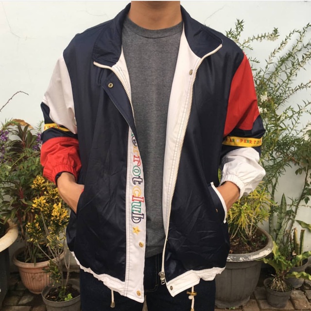 THRIFT JAKET VINTAGE 90s JACKET PARASUT SPORT PIERROT SPORTSWEAR