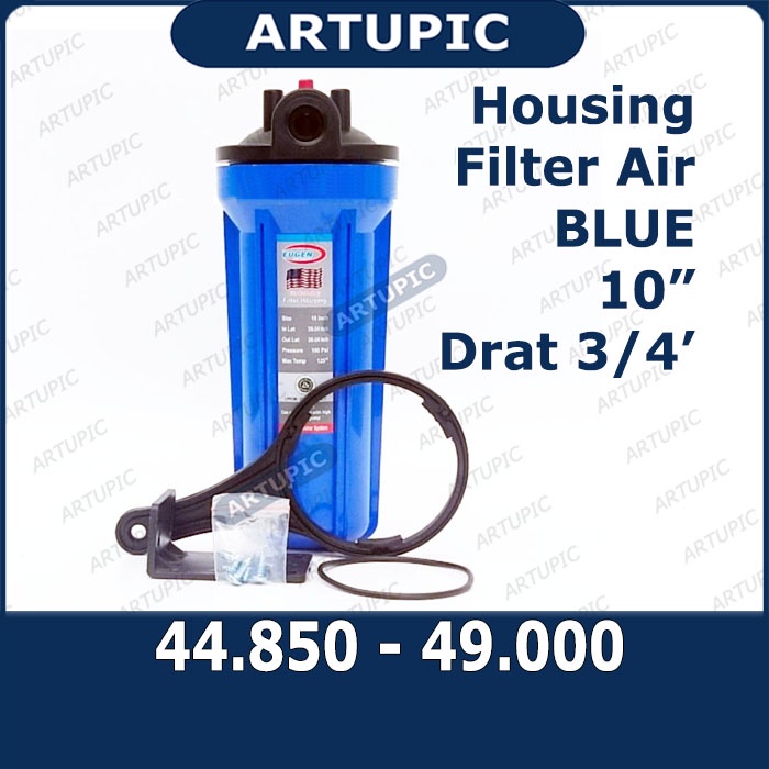 Housing Filter Air 10&quot; BIRU Drat 3/4&quot; Eugen Saringan Air Tanpa Sedimen Filter Air Hosing Houshing Filter Air Sedimen Blue Biru