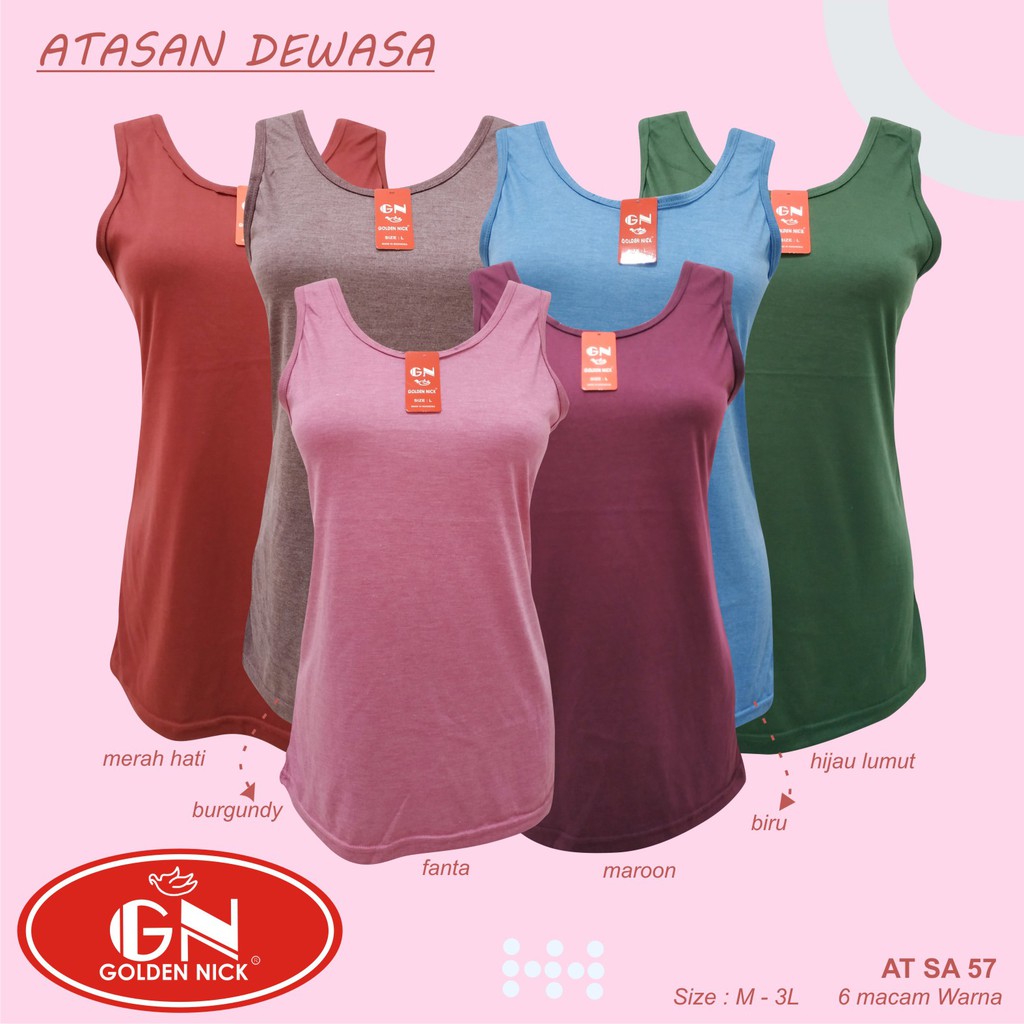 KATUN MISTI Golden Nick - Tanktop Tali Besar AT SA57 Tanktop Candy Series Tanktop Murah Tanktop Bahan Katun COD