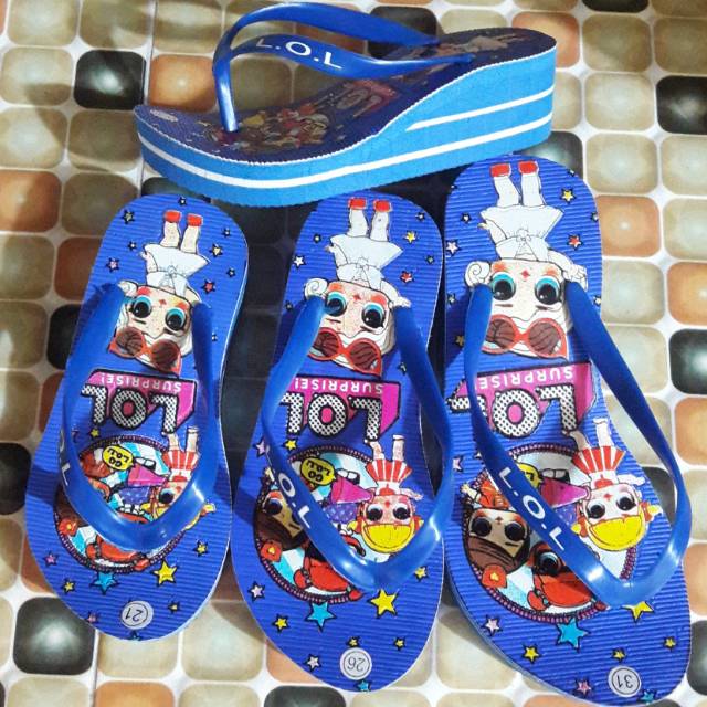 Sandal wedges L.O.L anak2 size 21/35 NEW