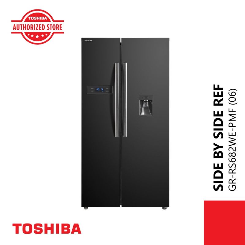 TOSHIBA KULKAS SIDE BY SIDE REFRIGERATOR GR-RS682WE-PMF DUAL INVERTER WATER DISPENSER