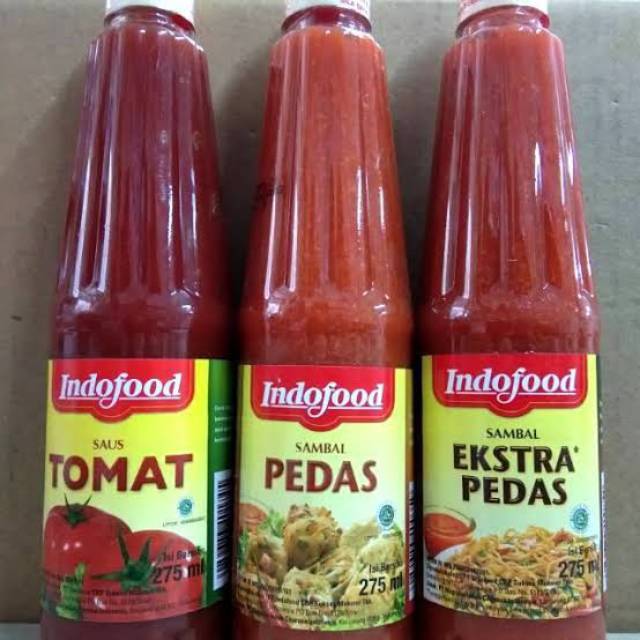 

Saos tomat, saos sambal Indofood botol 275 ml