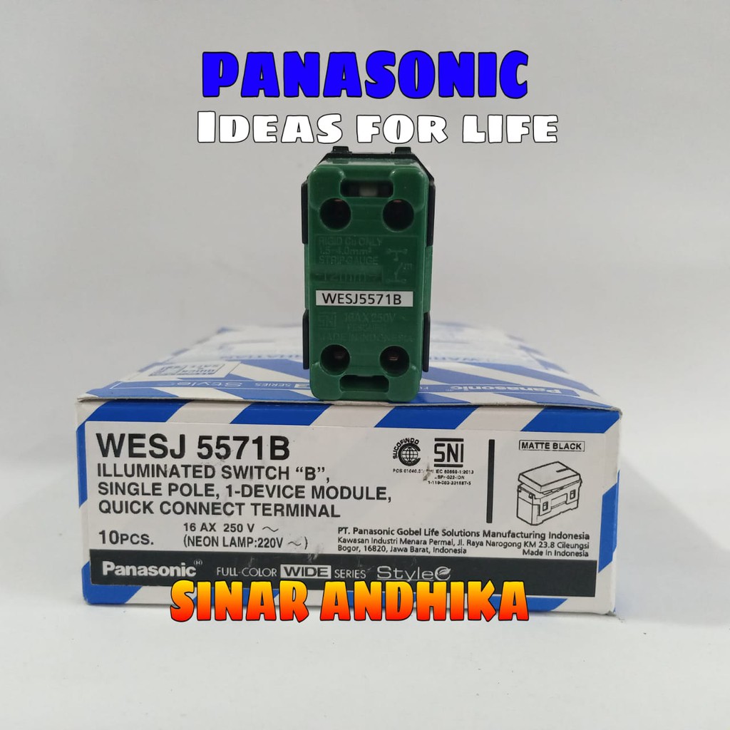 MATA SAKLAR KECIL INDIKATOR HITAM STYLE E PANASONIC WESJ 5571B