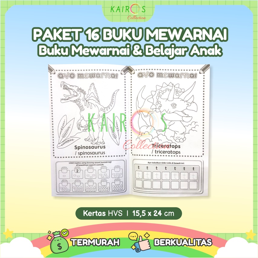 Paket Hemat 16 Buku Mewarnai dan Belajar Anak Buku Gambar Buku Warna (GRATIS 1 Buku Warna Karakter)