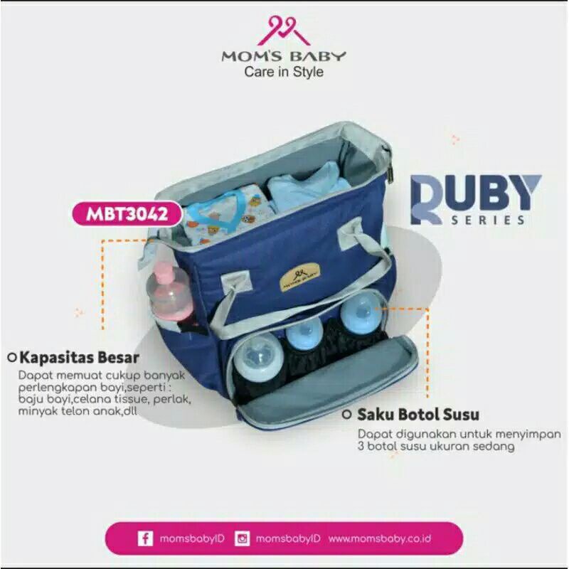 MOMS BABY-NEW MOM'S BABY TAS RUBY SERIES MBT 3042 TAS BAYI RANSEL BERKUALITAS- TAS BAYI