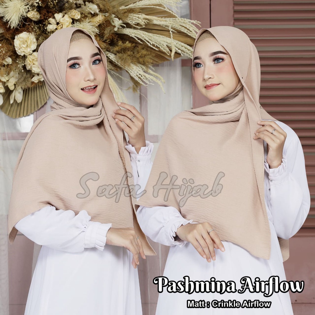 Pashmina Crinkle Airflow Premium Hijab Pashmina Anti Kusut Jilbab Pashmina Airflow Termurah Safa Hijab