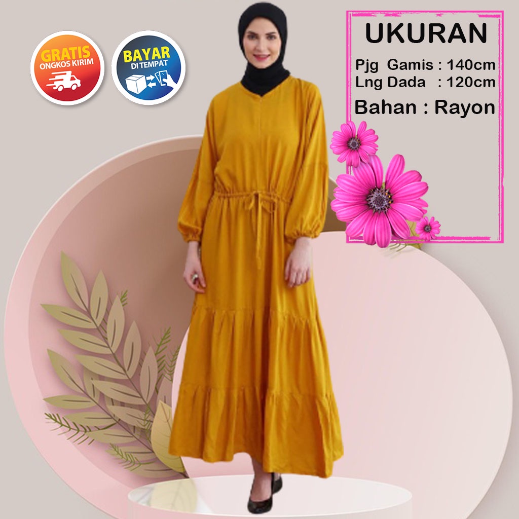 Gamis Jumbo Terbaru 2021 Untuk Lebaran Bahan Rayon / Gamis Polos Jumbo ld 120 Terbaru / Gamis Salwa