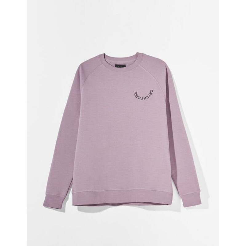 S - XXXXXL(6XL) Sweater Crewneck KEEP SMILING Big Size OVERSIZE Pria Wanita Jumbo Lavender Lilac