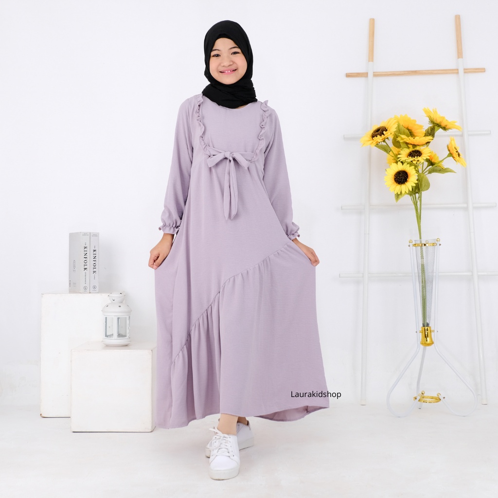 Gamis Anak / Gamis Anak Perempuan / Baju Muslim Anak Perempuan HIKARI 5-10 Tahun