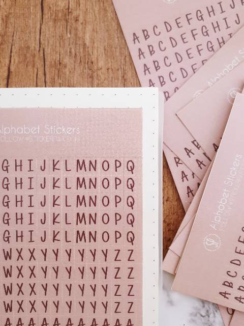 [Sticker Party] 442pc Stiker Huruf Aesthetic Huruf Besar Stiker Bujo Alfabet Agenda Ukuran Kecil 0,5-7