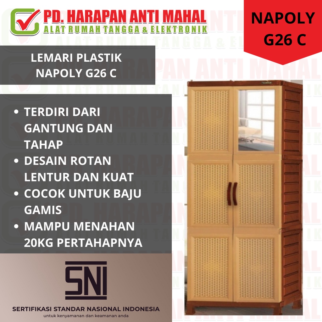 LEMARI PLASTIK NAPOLY G26 C/ LEMARI PELASTIK NAPOLY G26 C/ LEMARI PAKAIAN NAPOLY G26 C/ LEMARI BAJU 