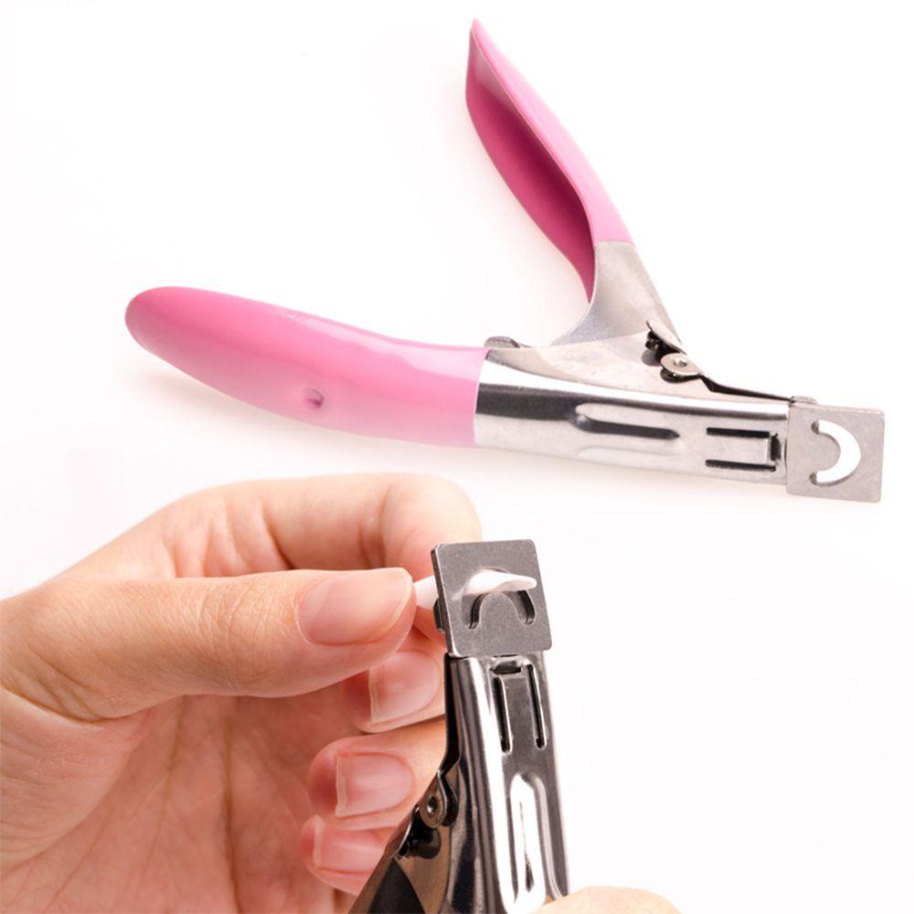 AUGUSTINA Gunting Kuku Palsu Agustina Pink Profesional Manicure Nail Art Alat Pemotong Tepi