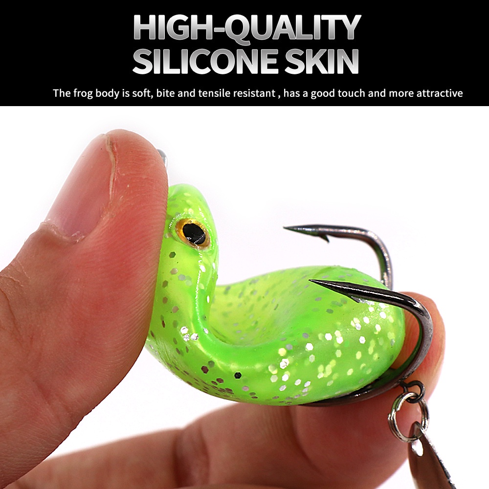 Umpan Pancing Katak 6cm/13g Soft Frog Fishing Lure Mini Soft Lure Double Hooks Top Water Ray Frog Artificial Bait