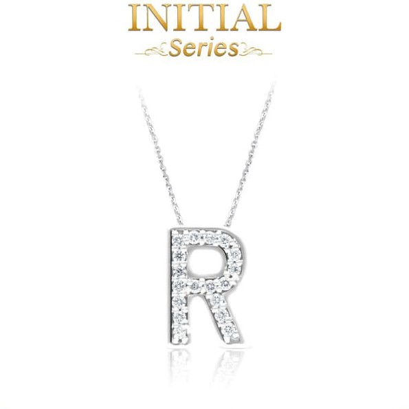 Liontin Berlian 18K Inisial / Huruf R (Exclude Rantai Kalung) Swan Jewellery
