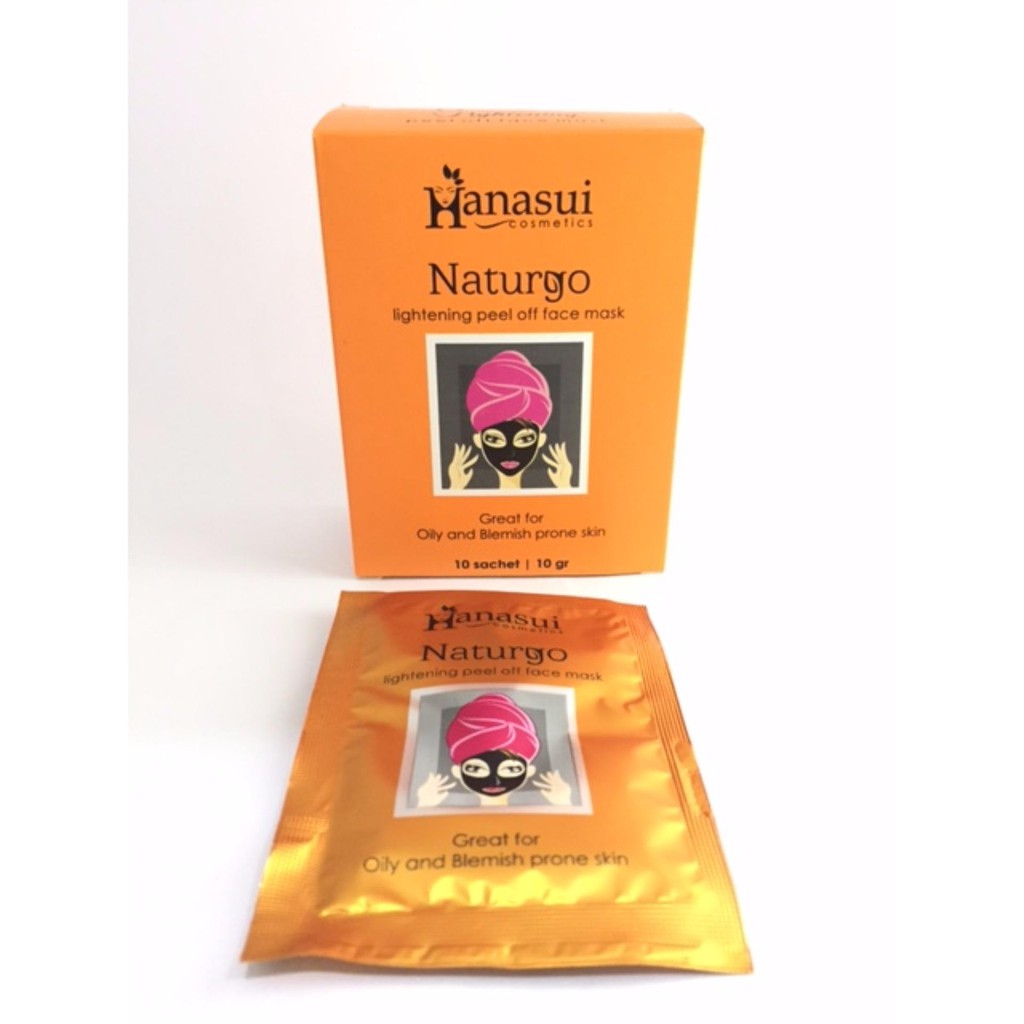 HANASUI Naturgo Peel Off Mask kemasan 1 BOX isi 10 sachet Masker Komedo Hanasui