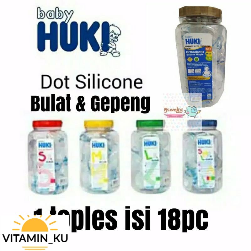 DOT HUKI BULAT GEPENG ORTHODONTIC TOPLES (18pc) / dot huki jar 18pc #VITAMIN_KU