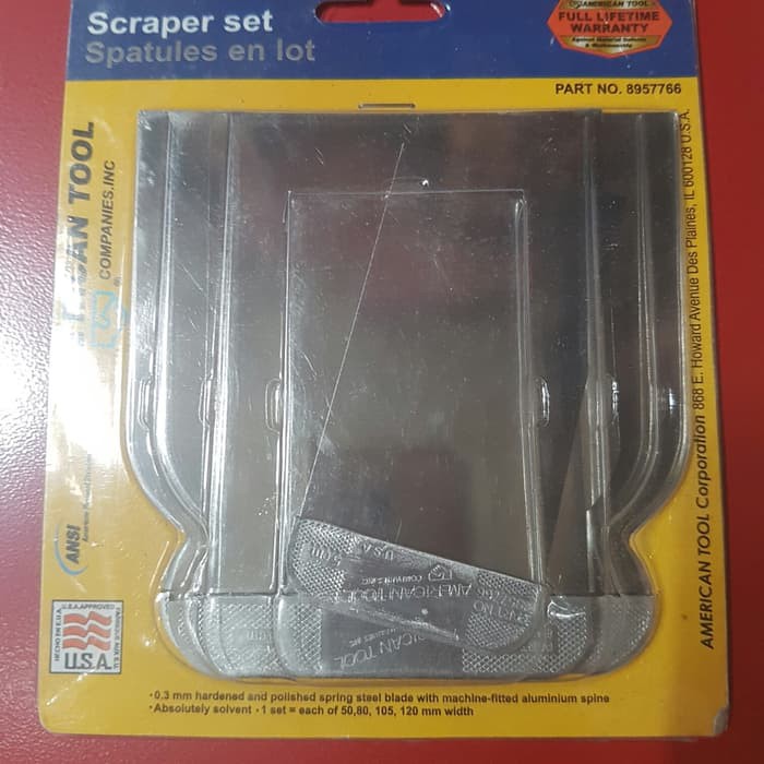 Original kape Dempul Scraper Set 4 pcs American Tools