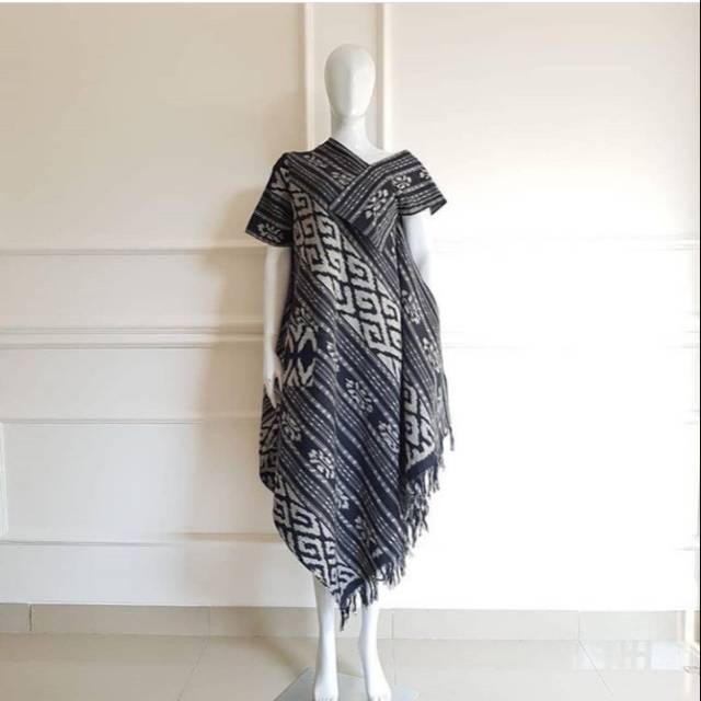 derss tenun EthnicTunik tenun motif toraja black tenun + free ikat pinggang Baju Wanita