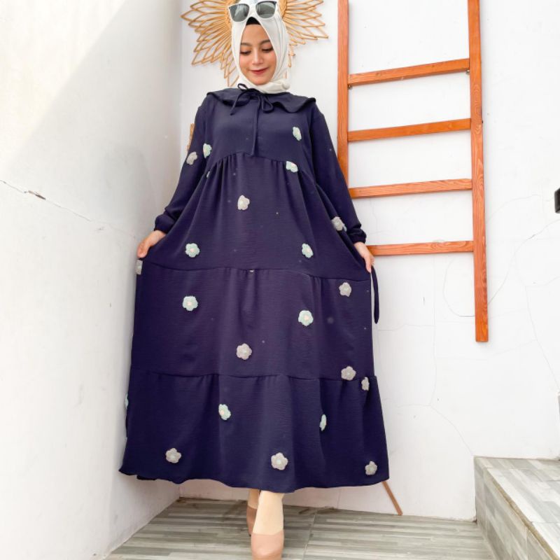 gamis dan midi pompom