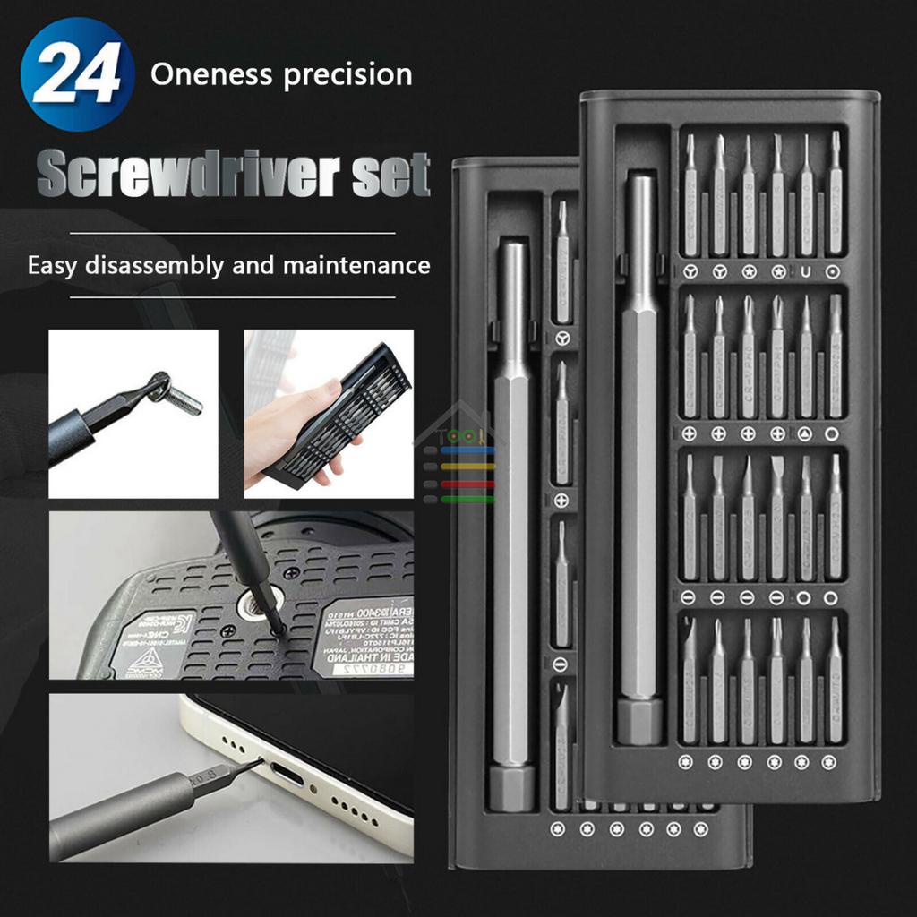 OBENG SET REPARASI HP NOTEBOOK MAGNETIC TAHAN KARAT SET 24IN1 SCREWDRIVER REPAIR KIT