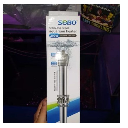 Sobo Aquarium Heater 25 200 Watt/ Pemanas/ Penghangat air aquarium