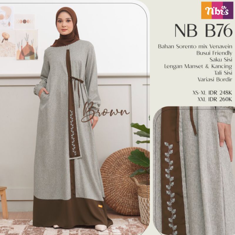 NB B76 BROWN/GAMIS NIBRAS NB B76/GAMIS NIBRAS TERBARU NB B76/NB B76 BROWN