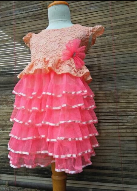 Dress tutu tile rempel brokat untuk anak 3-5 tahun dress ruffle nablfashion