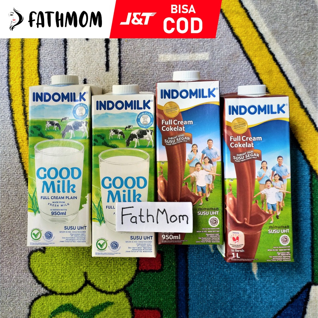 

INDOMILK Susu UHT Full Cream Plain & Cokelat 1000ml (1 Liter)