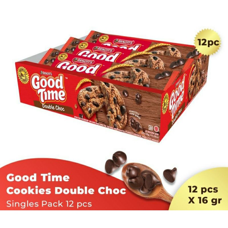 

Good Time Cookies Double Choc 16 gr. 1 box isi 12 pcs. Good Time Harga Termurah