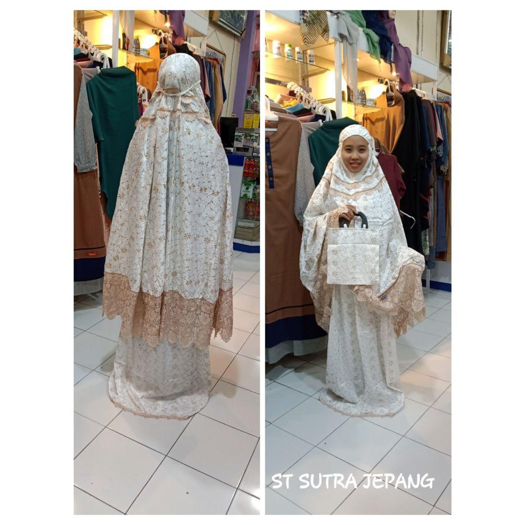 Mukena Setelan Dewasa Sutra Jepang - Rukuh Mahar Kado Hantaran Parcel Seserahan Zaidan Mall