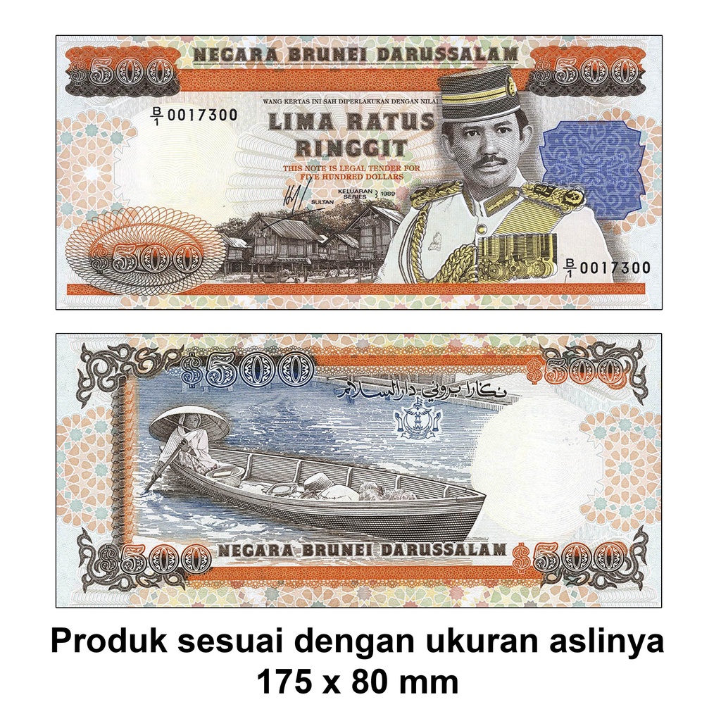 Uang Kuno 500 Ringgit Brunei tahun 1989 Souvenir replika repro