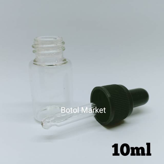 Botol Pipet Kaca Bening 10ml / Botol Penetes Essensial Oil