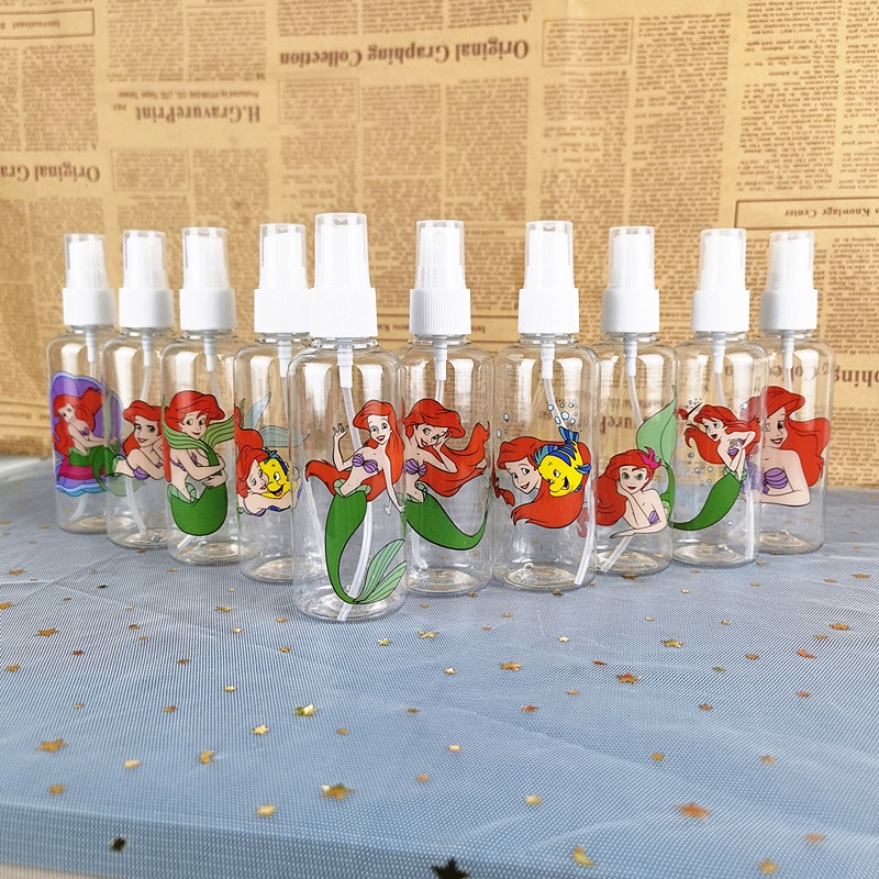 Magic789 Portable Cartoon Mermaid Princess Spray Bottle 100ML Plastic Travel Size Bottles for Cosmetic Perfume