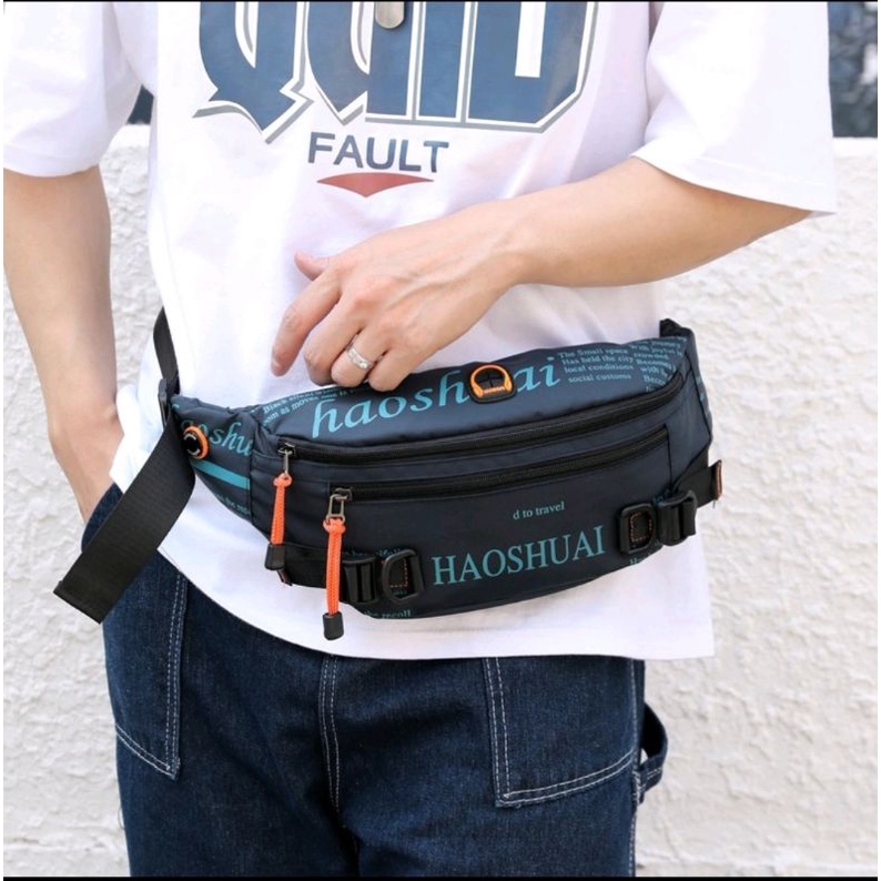 HAOSHUAI 5132 Tas Selempang Pria Waistbag Pria Waterproof Importirbags