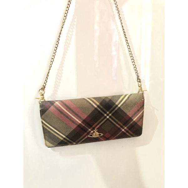 vivienne westwood tartan wallet chain bag authentic preloved