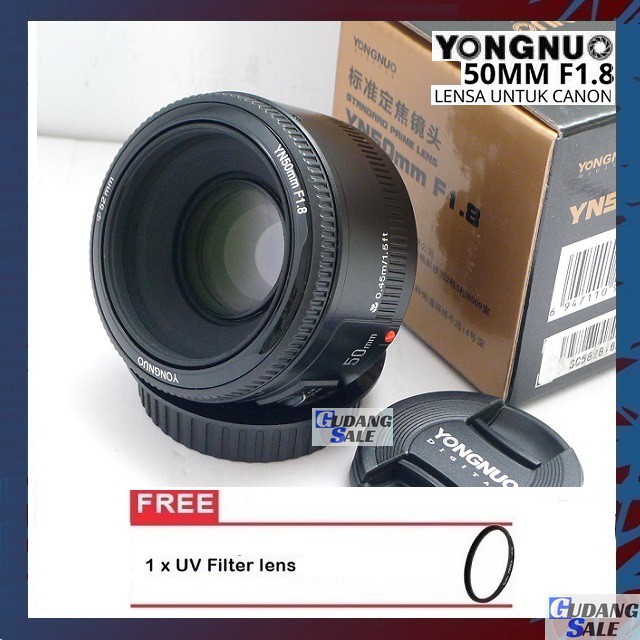 [NEW] Lensa Yongnuo YN 50mm f/1.8 For Canon EF , Lensa Fix 50mm Kamera DSLR 4000d 1200d 1300d 600d
