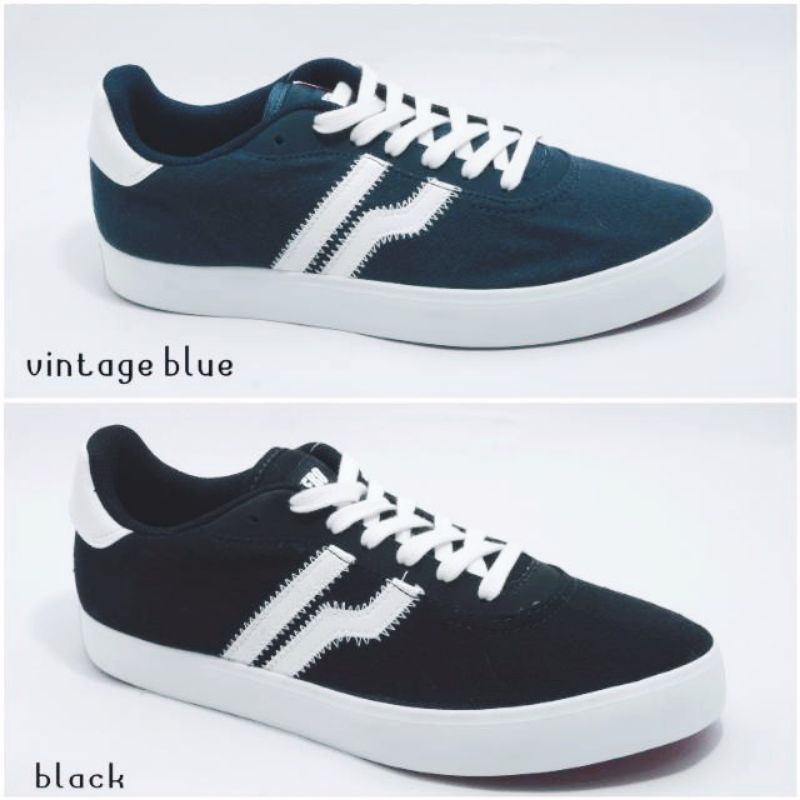 Original Sneakers Piero Vulcano CVS vintage blue black white sepatu sneaker mojo navy ori asli