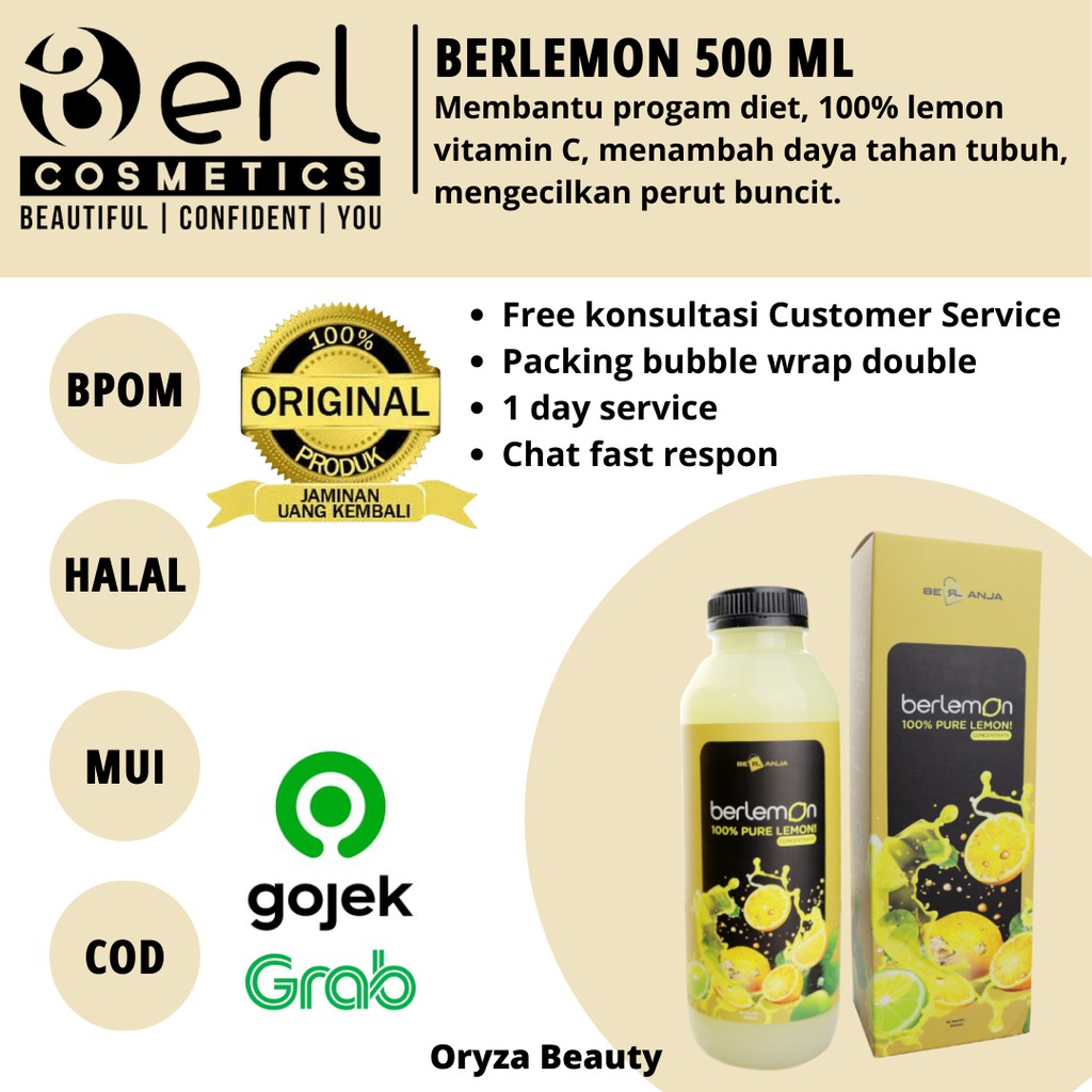 BERLEMON 500 ML MINUMAN DIET DAN KESEHATAN B ERL LEMON SARI LEMON MINUMAN DIET ALAMI