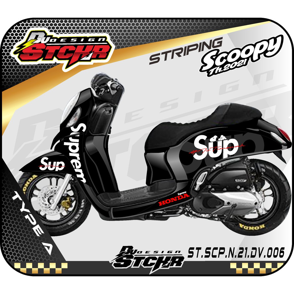 sticker striping motor scoopy 2021 2022 supreme-stiker scoopy 2021 kekinian racer supreme