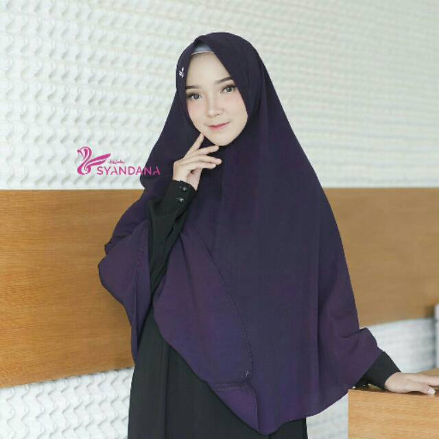 Khimar/bergo syari gosya ungu tua by syandana hijab
