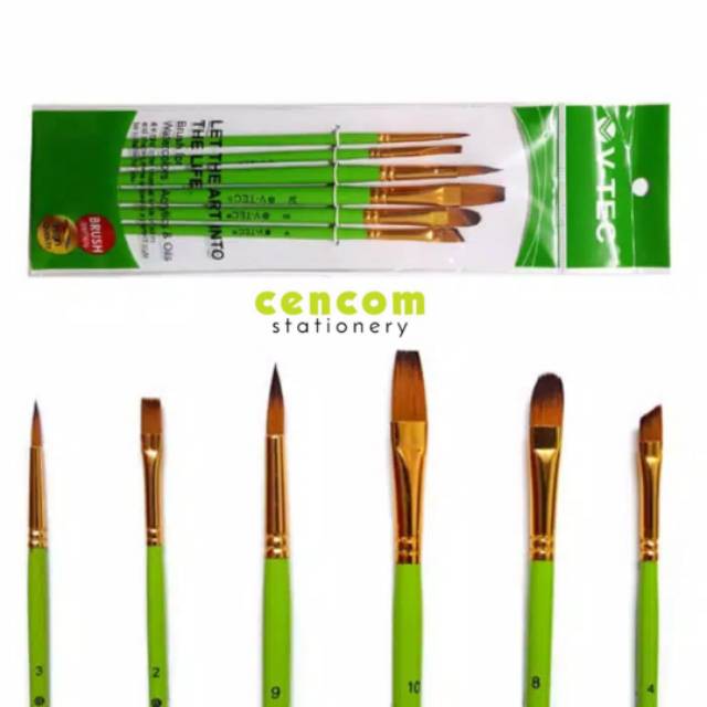 

Kuas Lukis Brush V-Tec A0278 Set 6 - Kuas Lukis V-Tec A0278