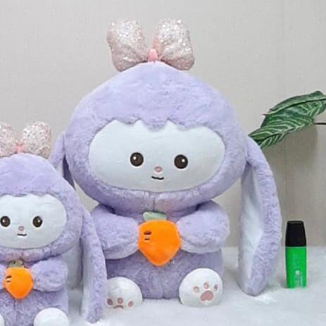 Boneka Kelinci Pita Glitter + Wortel Buah Rabbit Animal Bahan Lembut